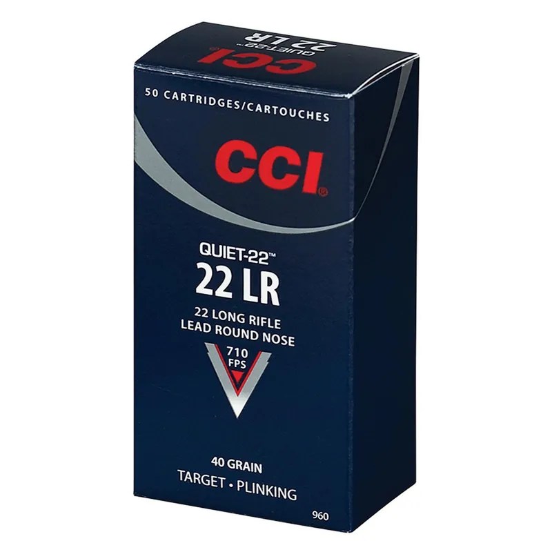 CCI 960 Target Plinking Quiet22 22LR 40 GR LRN 50 Rounds