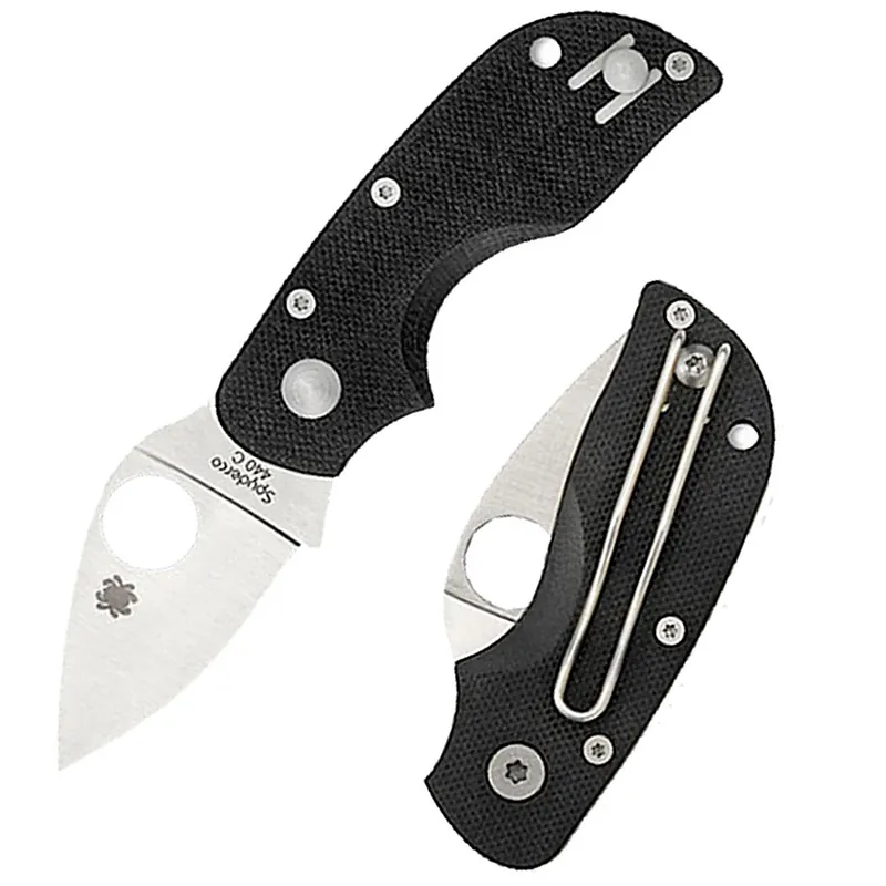 Spyderco C130GP Chicago Folding 2" Plain DP 440C SS Blade G10 Handle
