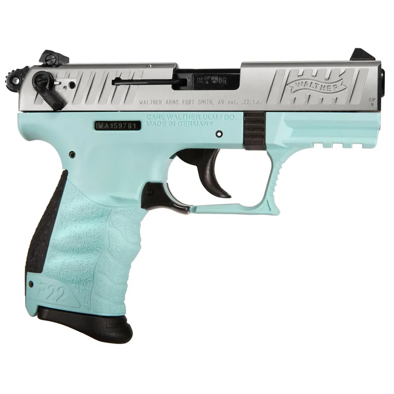 Walther P22 QD .22 LR 3.42" Barrel 10rd Angel Blue Stainless Slide