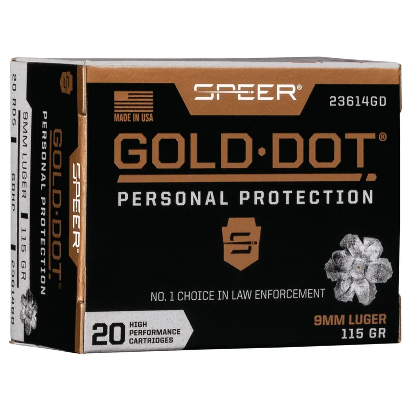 Gold Dot 23614GD Personal Protection 9mm 115 GR JHP 20 Rounds