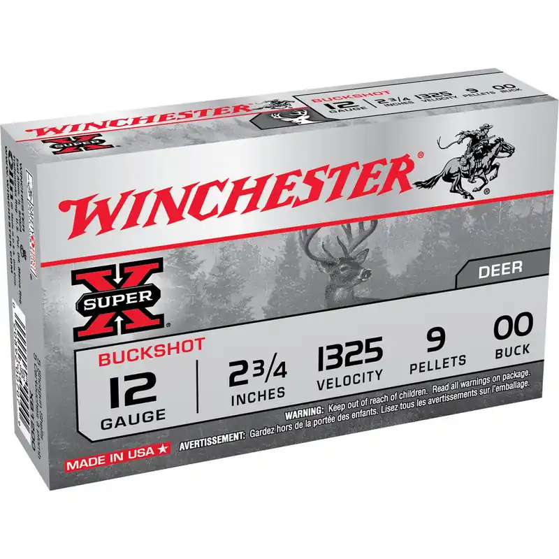 Winchester XB1200 SuperX 12 Gauge 2.75" 9 Pellets 00 Shot 5 Rounds