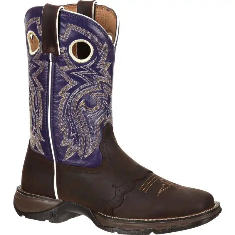 Durango Lady Rebel Purple Women‘s 10" Ink Saddle-Lace Western, RD3576 08ME