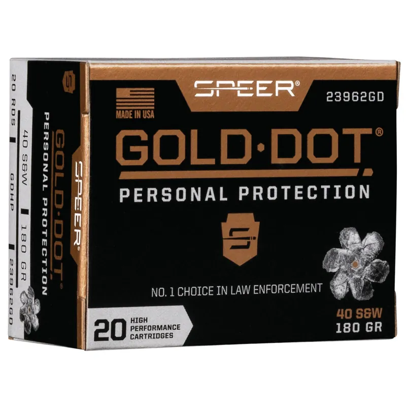 Gold Dot 23962GD Personal Protection 40 S&W 180 GR JHP 20 Rounds