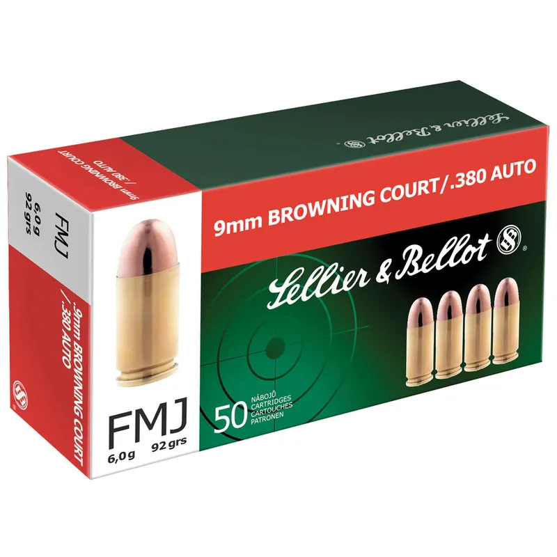Sellier & Bellot SB380A 380 ACP 92 GR FMJ 50 Rounds