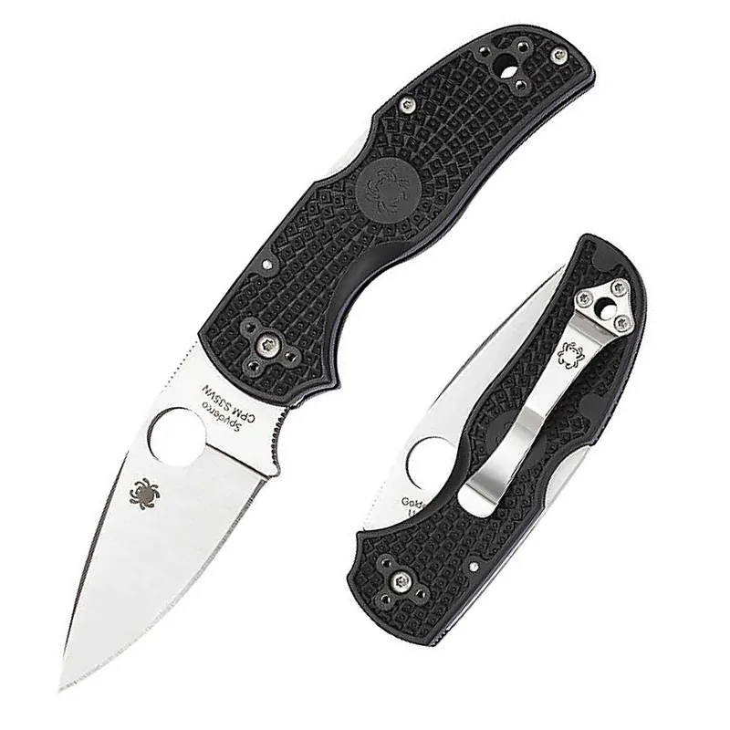 Spyderco C41PBK5 Native5 Lightweight Black Plain Edge FRN Handle Knife