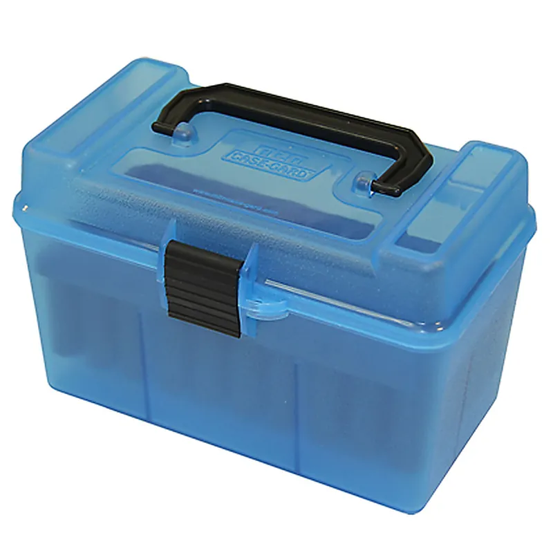 MTM H50-XL-24 DELUXE HANDLED 50 RD RIFLE - CLEAR BLUE