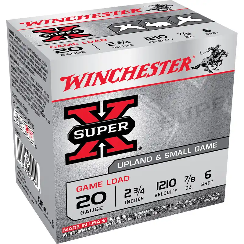 Winchester XU206 SuperX Game Load 20 Gauge 2.75" 7/8 oz 6 Shot 25 Rounds