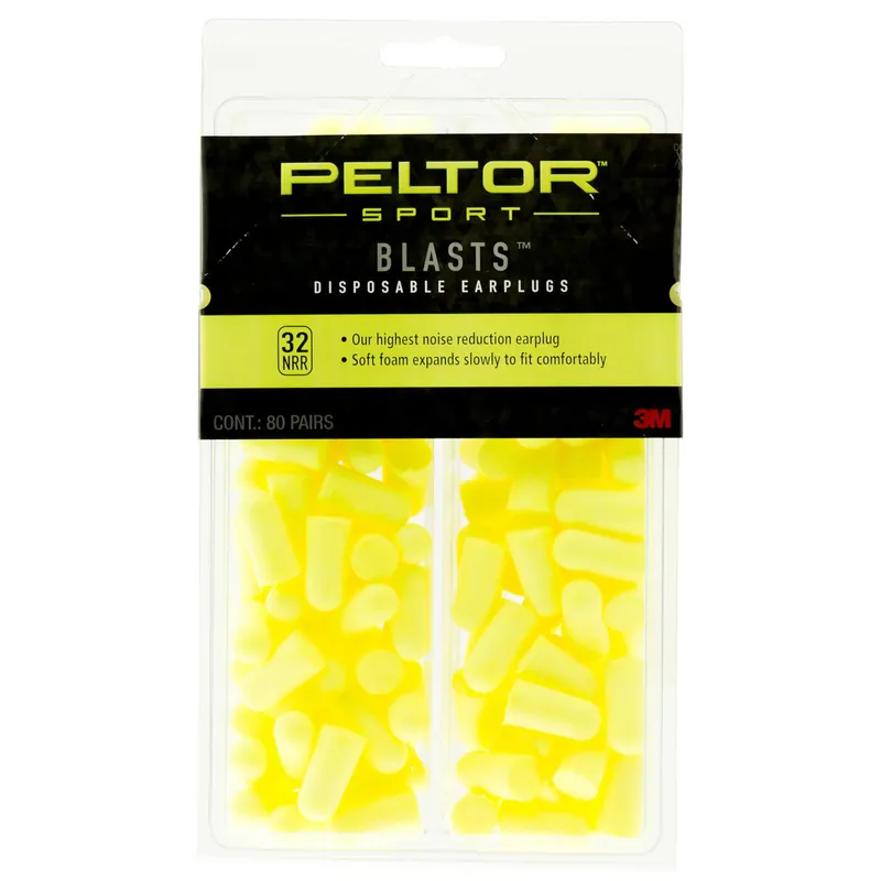 3M Peltor Blasts Disposable Earplugs 32 dB Yellow 80 Pair 97082