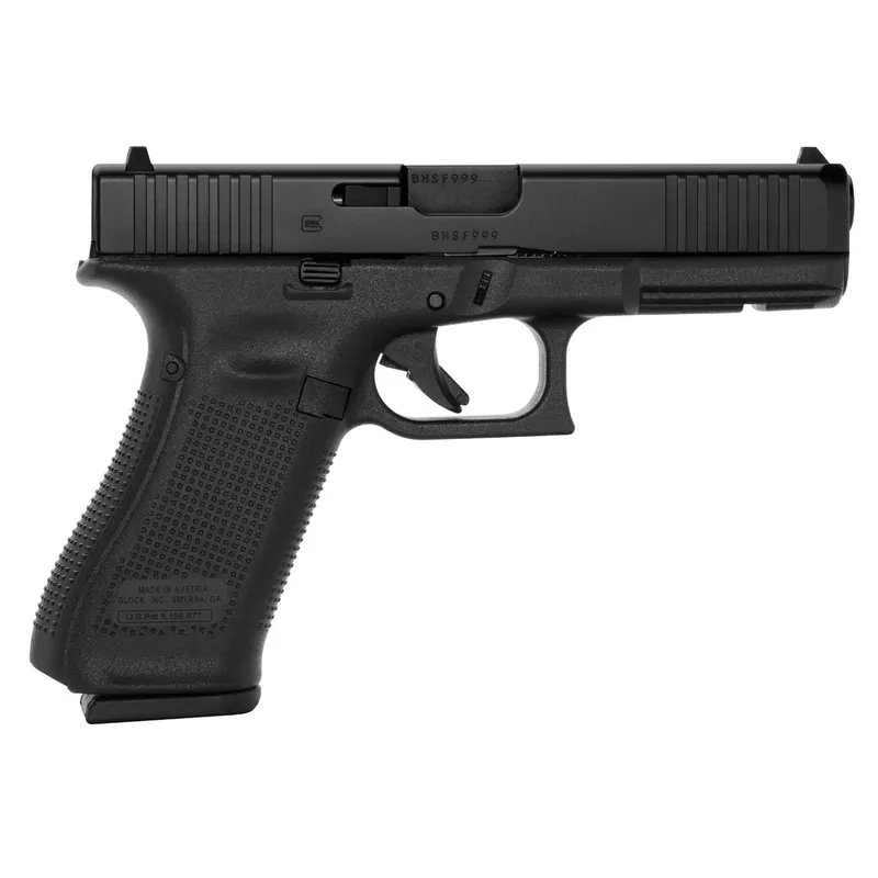 Glock 17 Gen5 Full Size 9MM 4.49" Marksman Barrel Fixed Sights Ambi Slide Stop Lever Flared Mag Well Front Serrations 3x 17rd Mags
