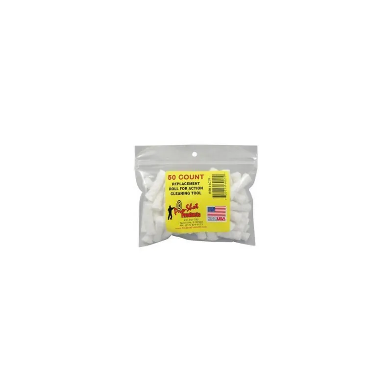 Pro-Shot Rifle Action/Chamber Cleaning Replacement Cotton Swabs 50pk, ACT/R