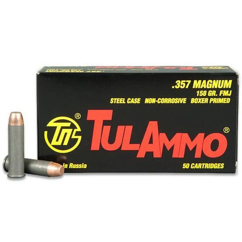 TulAmmo TA357158 .357 Mag 158 Grain Bi-Metal FMJ 50 Rounds