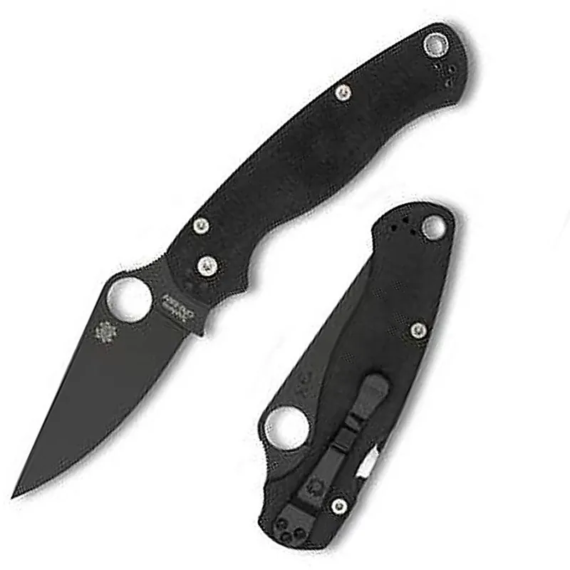 Spyderco C81GPBK2 Para Military 2 Black G-10 Blade 3.4375" PE Folding Knife