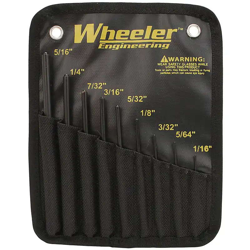 Wheeler Wheeler Engineering 9 Piece Roll Pin Punch Set with Storage, 204513