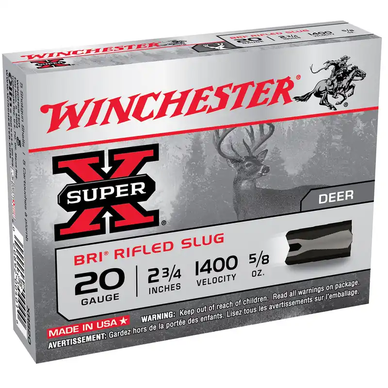 Winchester XRS20 Super-X BRI Rifled Slugs 20 Gauge 2.75" 5/8 oz 5 Rounds