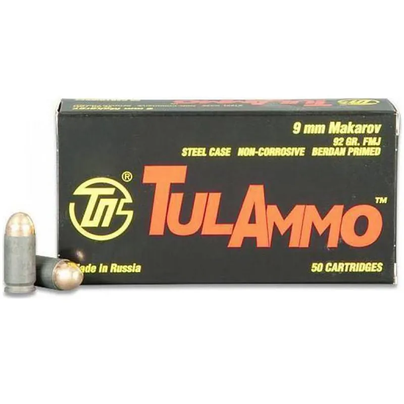 Tulammo TA918092 9x18 Makarov 92 GR FMJ 50 Rounds