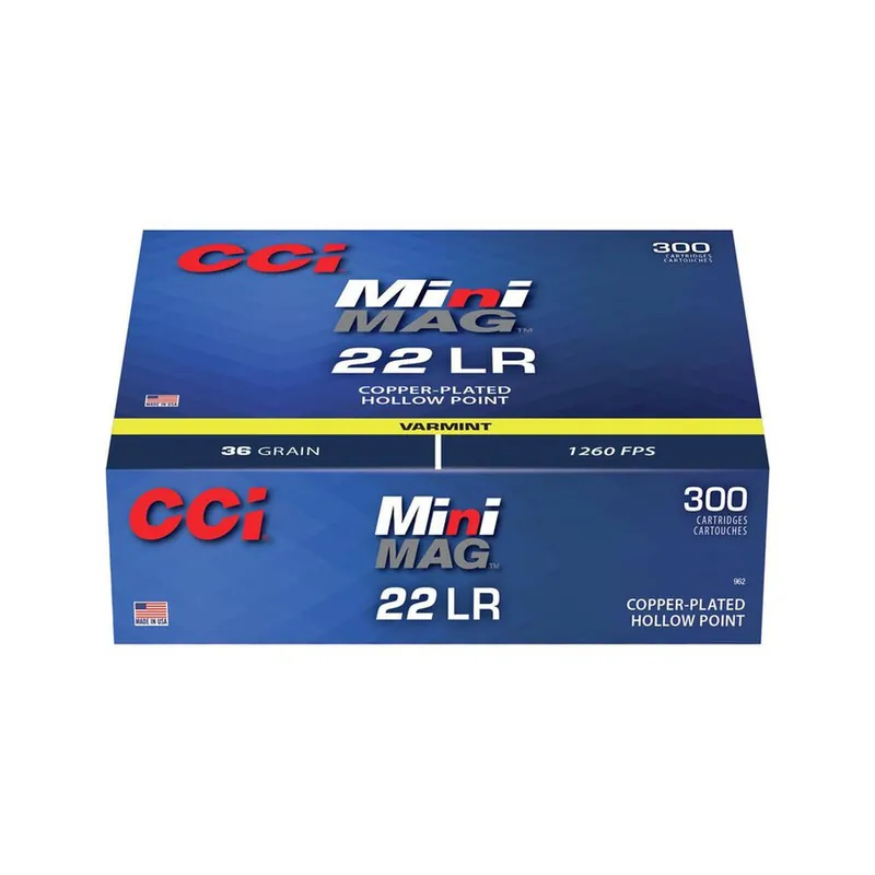 CCI 22LR 36 Grain Copper Plated HP Mini-Mag 300 Rounds