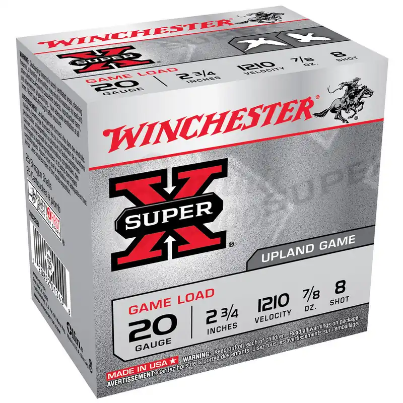 Winchester XU208 SuperX Game Load 20 Gauge 2.75" 7/8 oz 8 Shot 25 Rounds