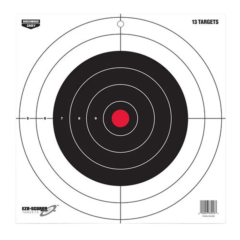 Birchwood Casey EZE-Scorer Bull‘s-Eye Paper 12" x 12" Bullseye 13 Pk 37013