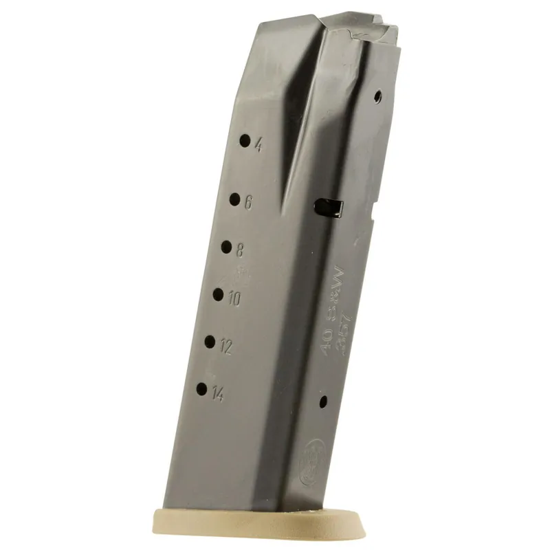Smith & Wesson 3007346 M&P 40 S&W 15 Round Steel Black Body/FDE Base Finish Magazine