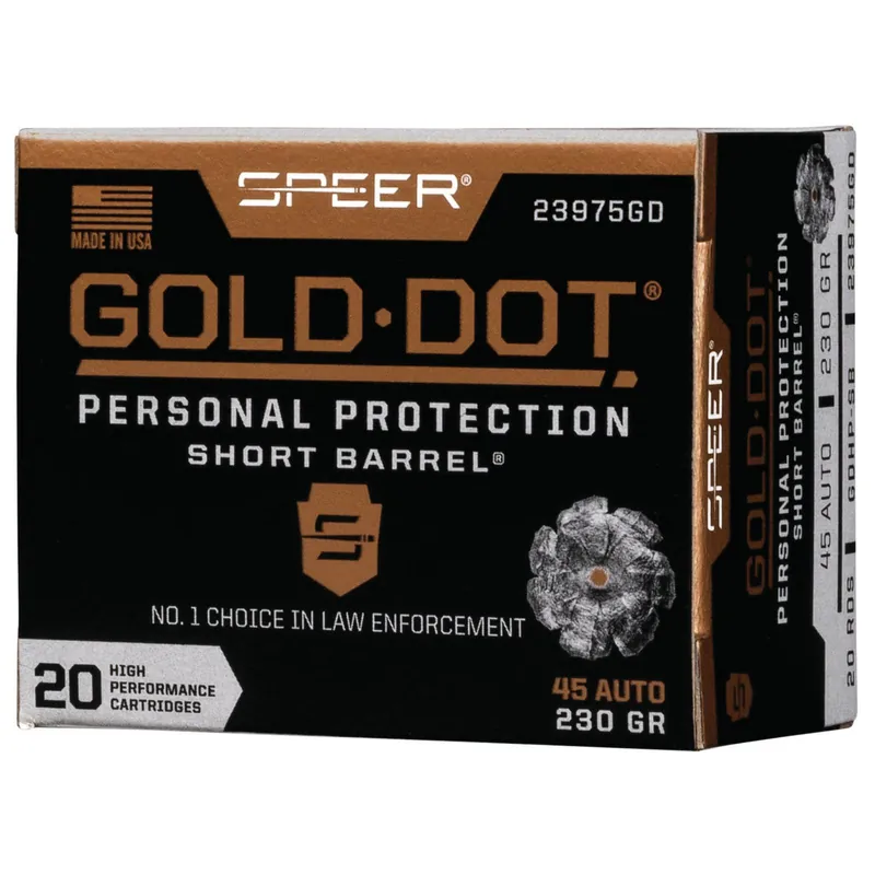 Gold Dot 23975GD Personal Protection 45ACP 230 GR JHP 20 Rounds