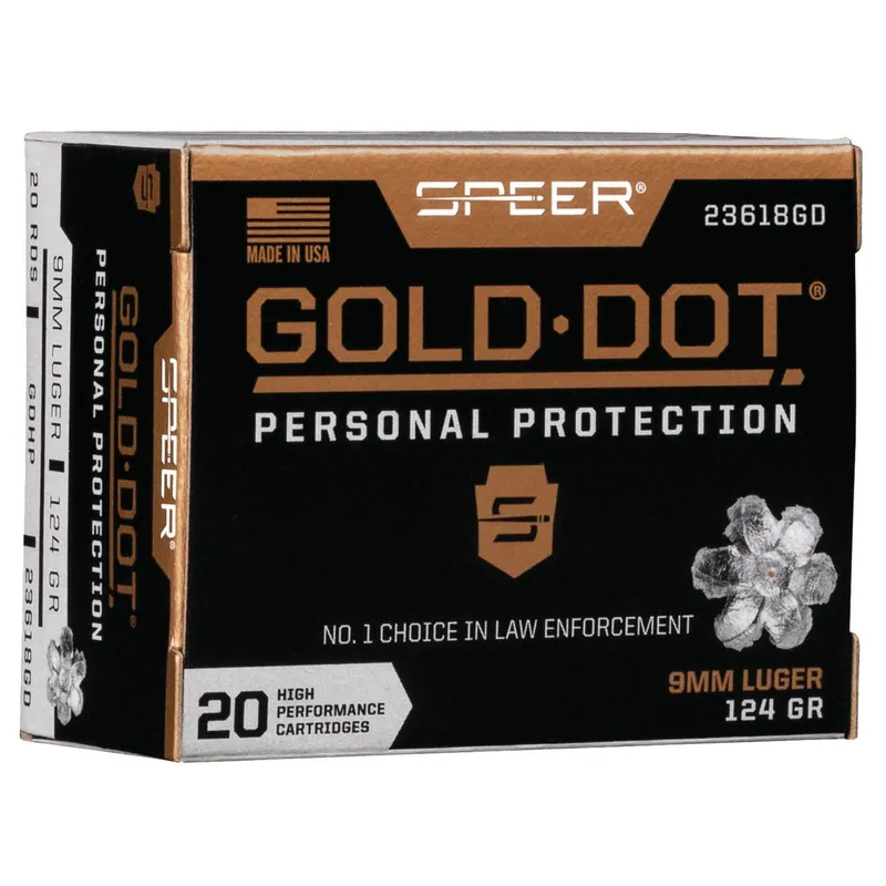 Gold Dot 23618GD Personal Protection 9mm 124 GR JHP 20 Rounds
