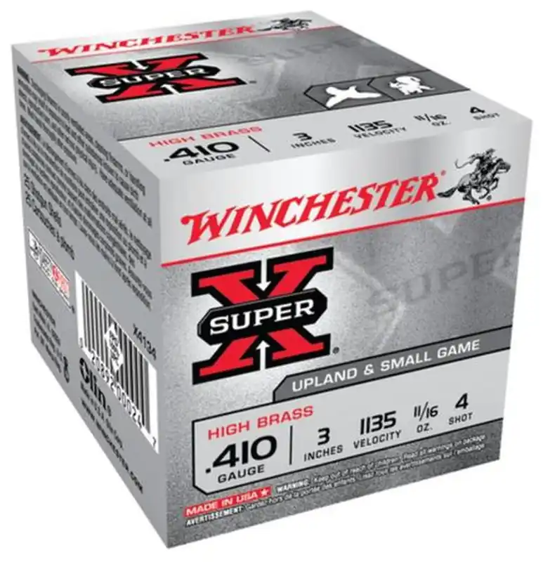 Winchester X4134 SuperX HB 410 Gauge 3" 11/16 oz 4 Shot 25 Rounds