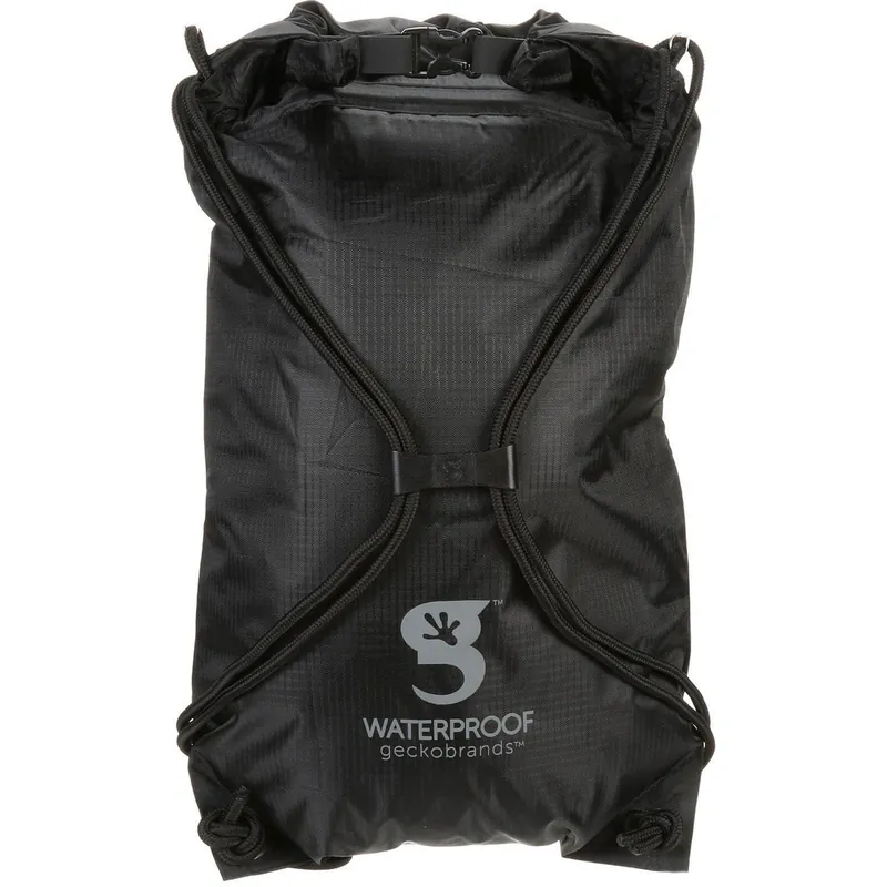 geckobrands Drawstring Waterproof Backpack Black/Grey