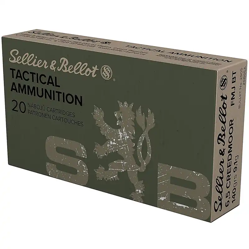 Sellier & Bellot SB65A 6.5 Creedmoor 140 GR FMJ BT 20 Rounds
