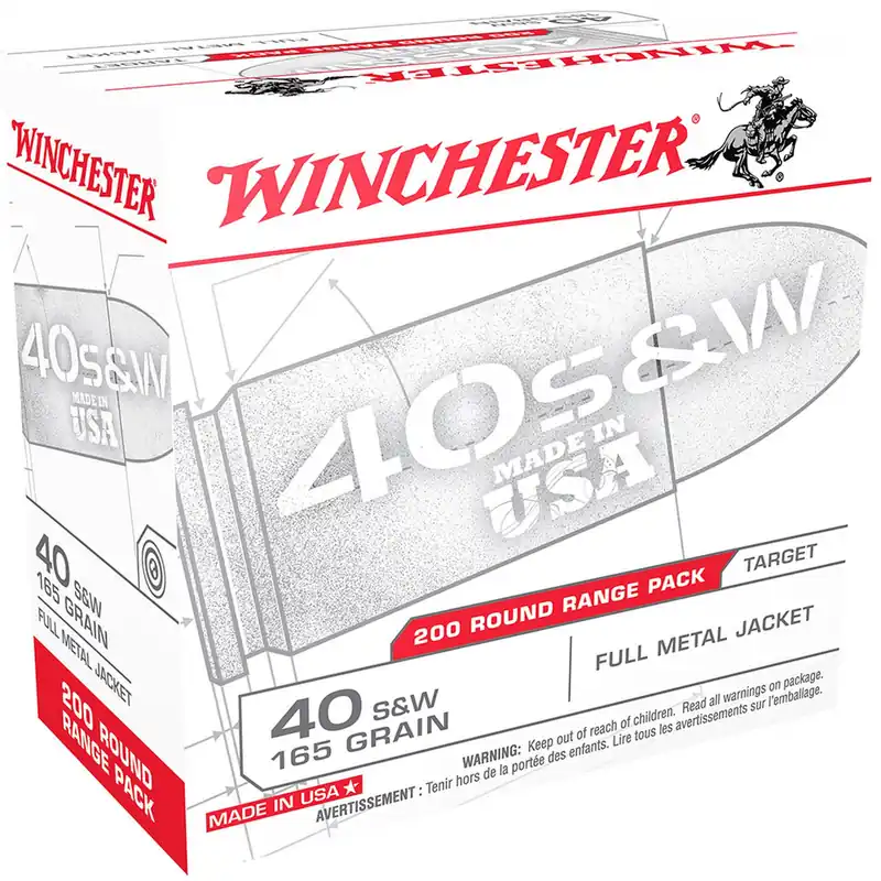 Winchester USA40W USA 40 S&W 165 GR FMJ 200 Rounds