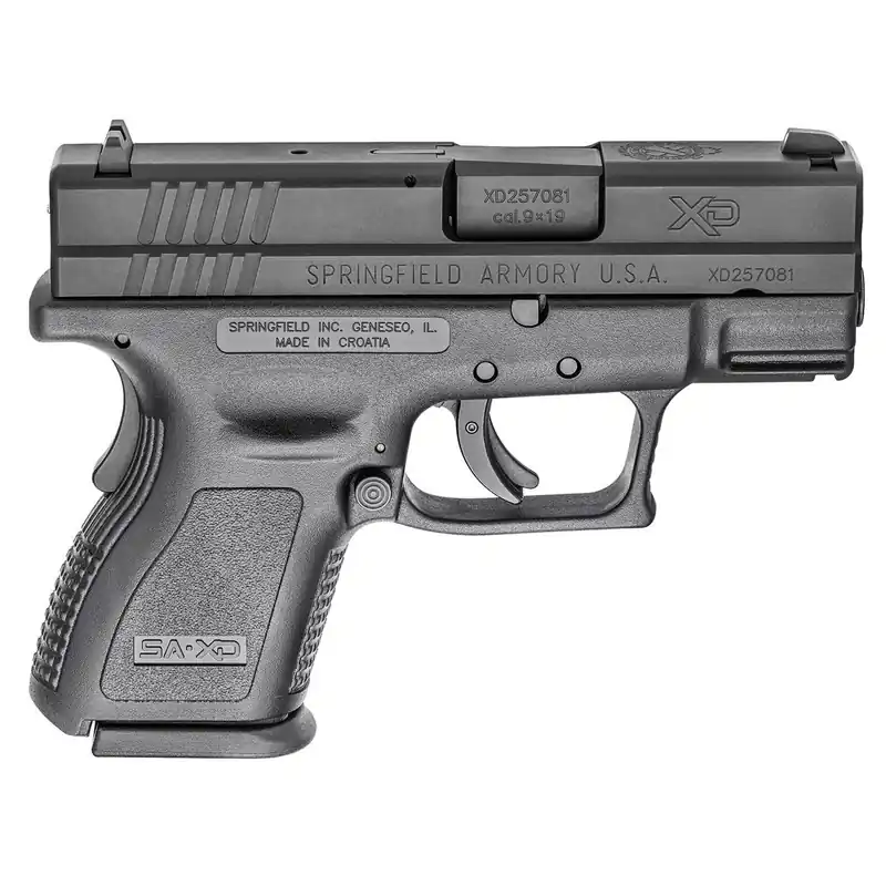 Springfield XD9 Defender Sub Compact 9MM 3" Barrel Polymer Frame Black Finish Fixed Sights 13Rd Mag