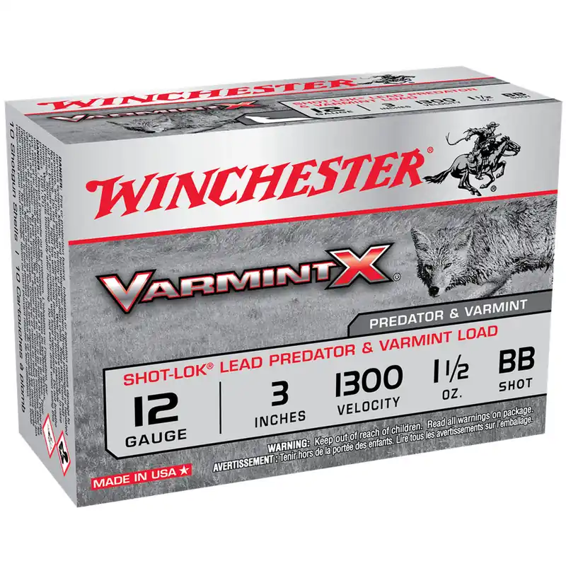 Winchester X123VBB Varmint X Shot-Lok 12 Gauge 3" 1 1/2 oz BB Shot 10 Rounds