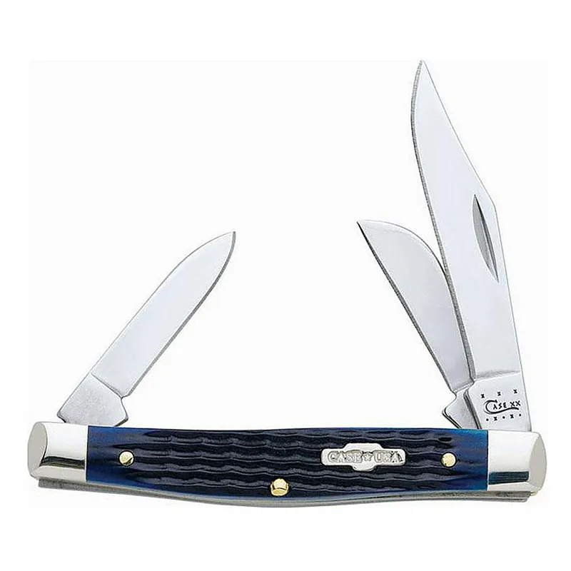 Case 02806 Medium Blue Bone Stockman Knife 2.42" Tru-Sharpe Blade