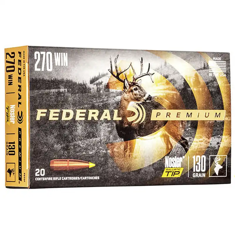 Federal P270F Premium 270 130 GR Nosler Ballistic Tip 20 Rounds