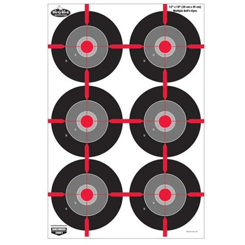 Birchwood Casey Dirty Bird Hanging Tagboard 12" x 18" Bullseye 8 Pack 35705