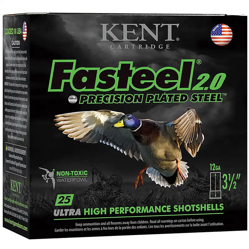 Kent Cartridge K1235FS422 Fasteel 2.0 12 Gauge 3.5" 1-1/2 oz 2 Shot 25 Rounds