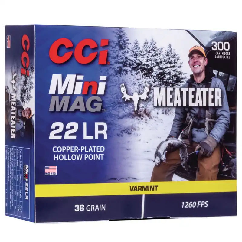 CCI Mini-Mag HV 22 LR 962ME Meat Eater Special Edition 36 GR Plated LHP 300 Rounds