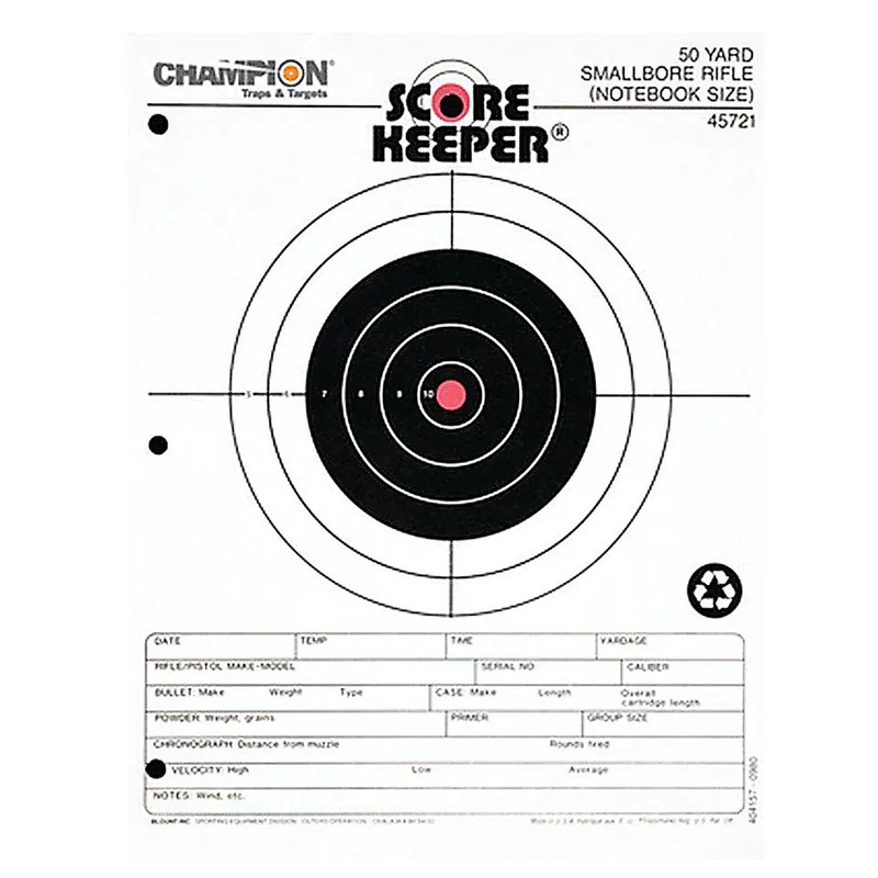 Champion Scorekeeper 50 Yd Small Bore Paper Target Orange Bull 12Pk 45721