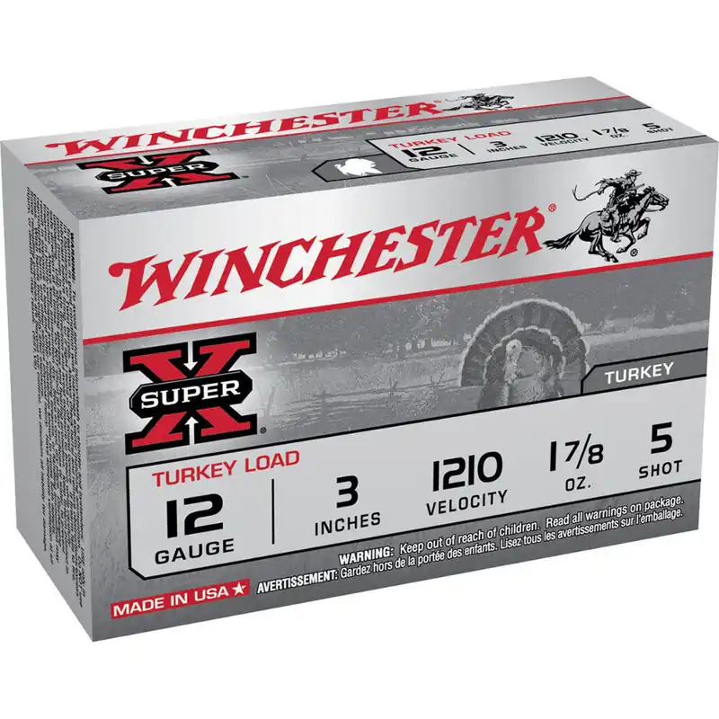 Winchester X123MT5 SuperX Turkey Load 12 Gauge 3" 1 7/8 oz 5 Shot 10 Rounds