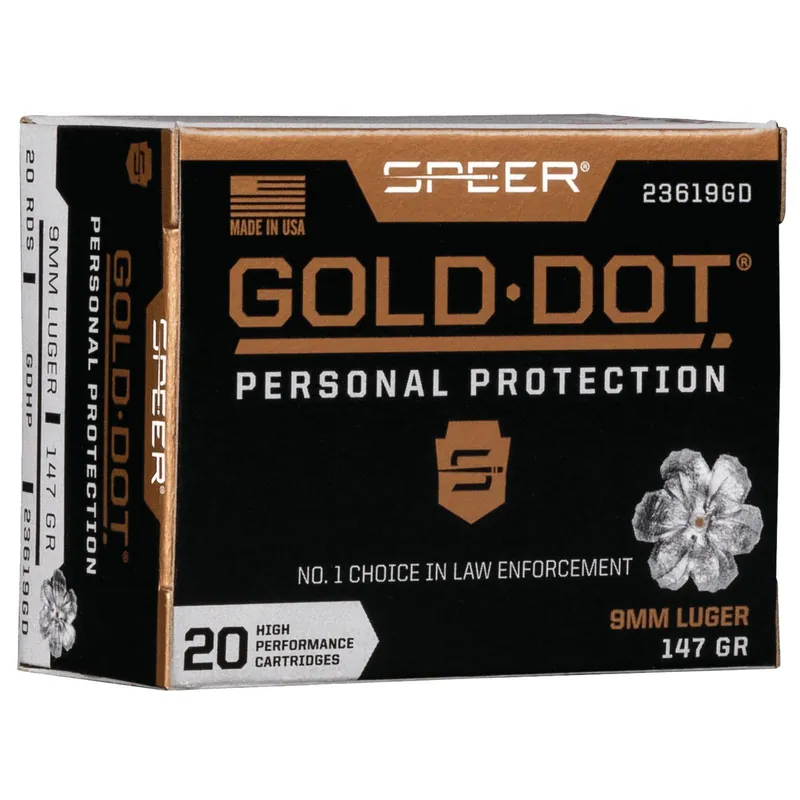 Gold Dot 23619GD Personal Protection 9mm 147 GR JHP 20 Rounds