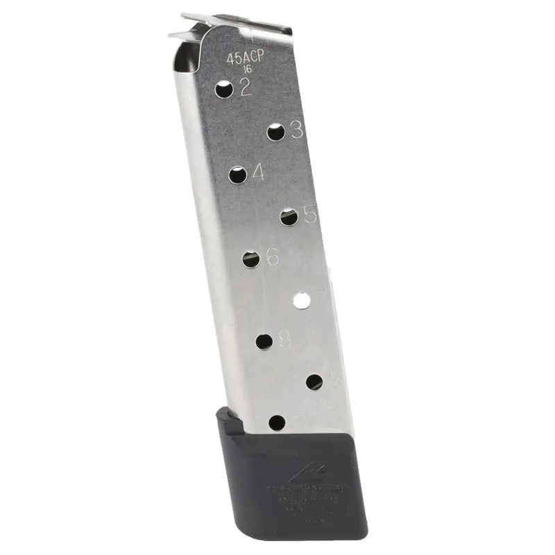CMC Products 15150 1911 Power Mag 45 ACP 10 Round Stainless Steel Finish Magazine