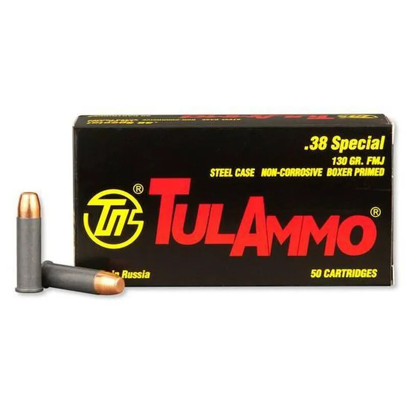 TulAmmo TA038158 .38 Special FMJ 130 GR 50 Rounds