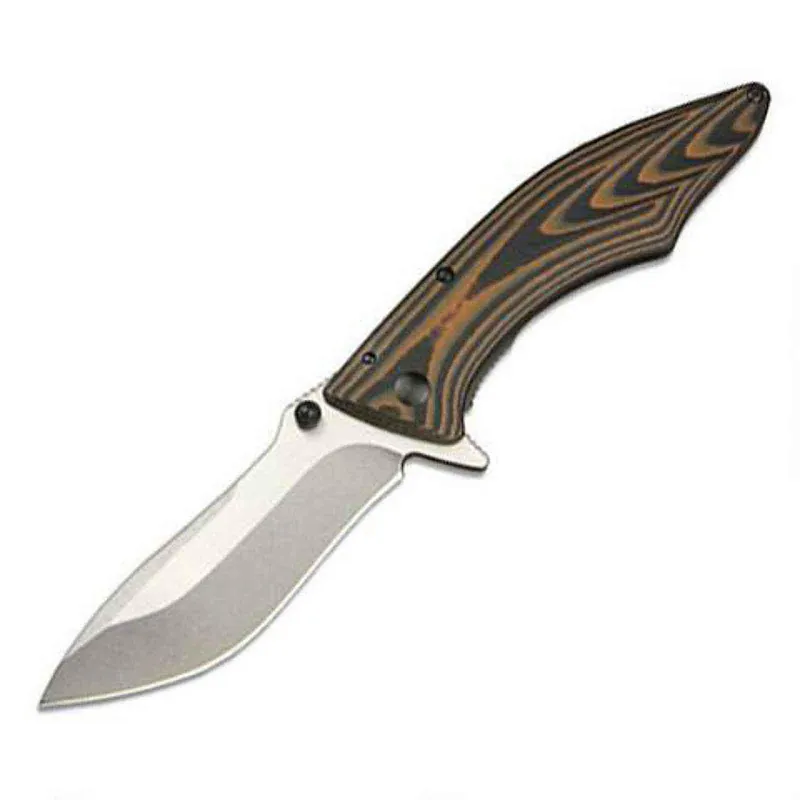 Outdoor Edge CQ-30 Medium Conquer Folding 3" Plain Edge 8CR13MOV G10 Handle