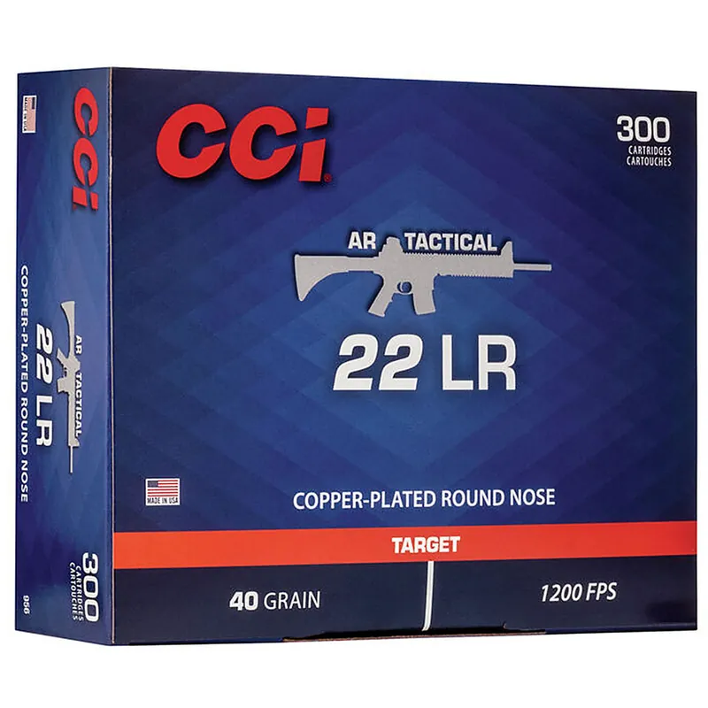 CCI 956 Target Plinking AR Tactical 22LR 40 GR RN 300 Rounds