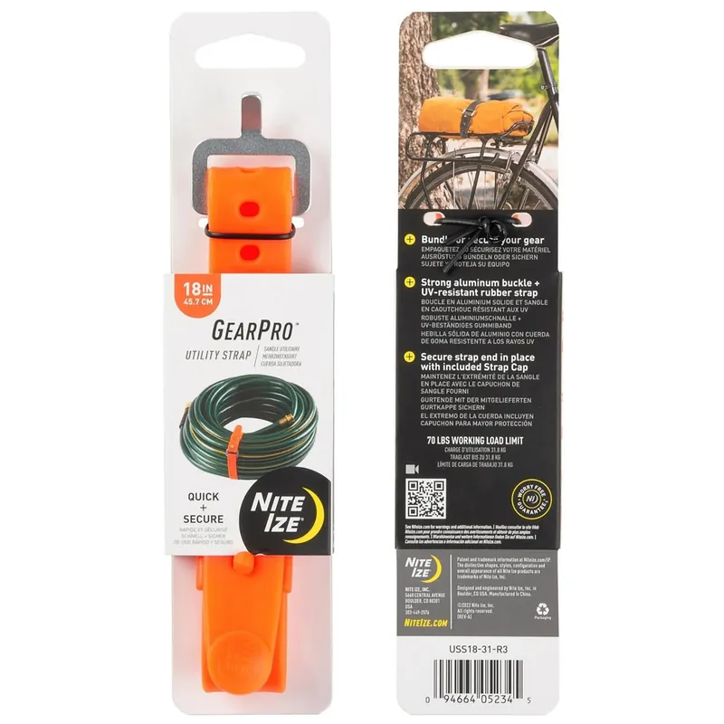 NiteIze GearPro Utility Strap 18 in. - Bright Orange