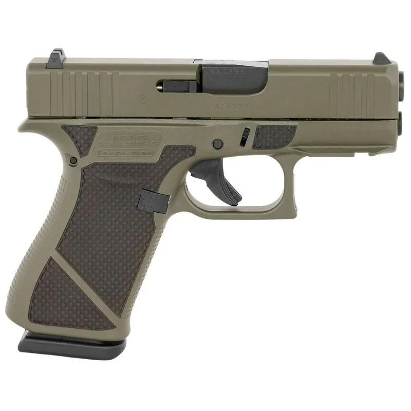 Glock G43X OD Green 9mm 3.4" Barrel w/Diamond Stippling 10-Rounds