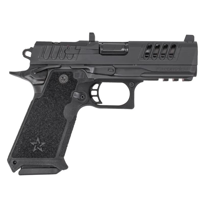 Staccato HD P4 Pistol w/ 4" 9mm DLC Barrel X-Series Serrations Trijicon Night Sights 18rd Mags x4