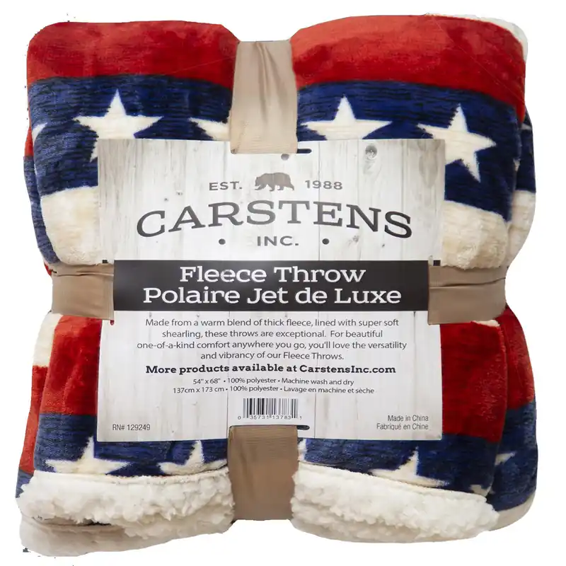 Carstens Americana Plush Sherpa Throw Blanket