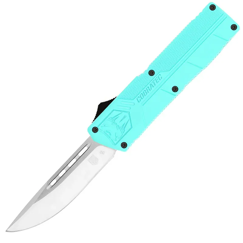 Cobratech Lightweight Mint Blue OTF 3.25 inch D2 Steel Blade
