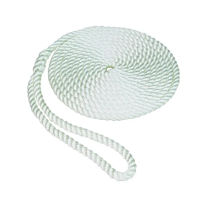 Seasense 50013000 Dock Line Tw 3/8" X 15‘ White 10" Eye Splice Black 3/8" X 15