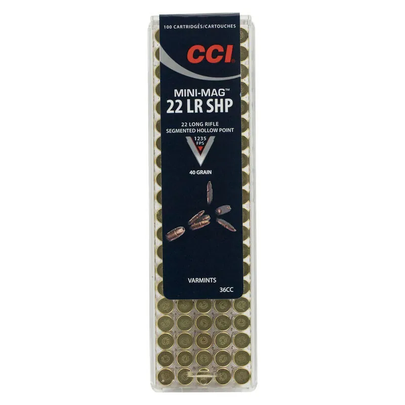 CCI 36CC CCI Mini Mag .22 LR 40gr Segmented Ammo 100 Rounds
